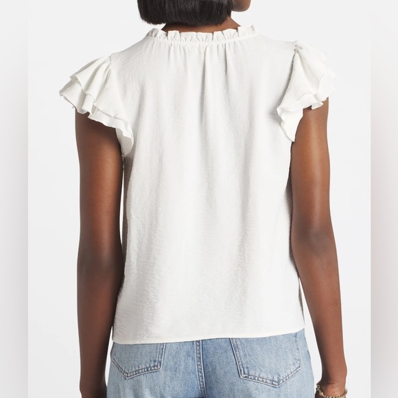 *Stitch Fix* Nine Britton Sz XL Debbie Flutter Sleeve Blouse EUC - Picture 4 of 8